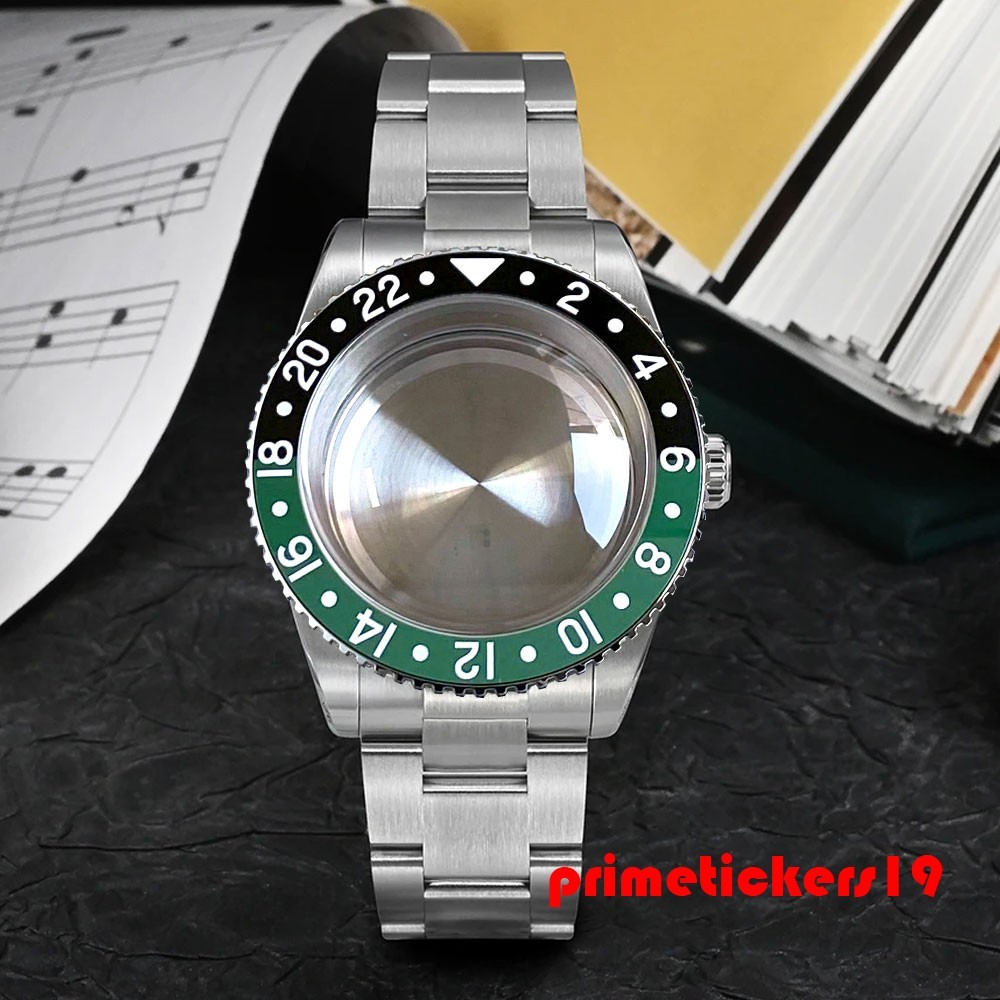 38mm Steel Watch Case+Bracelet Domed Sapphire 20ATM Fit NH34 NH35 ETA2824 PT5000
