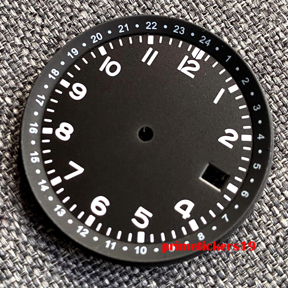 33.4mm Black/Blue/Green Sterile Watch Dial Date Window Fit NH35 NH36 Movement