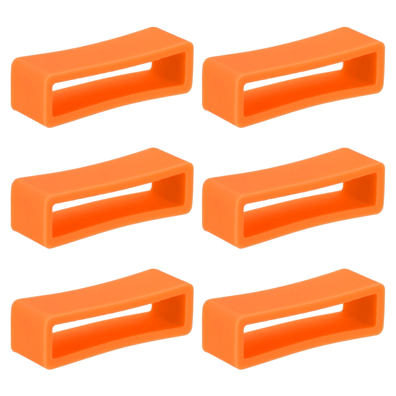 6pcs Silicone Watch Band 26mm Replaced Orange