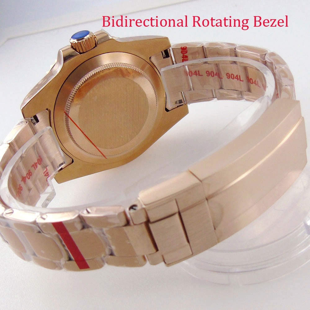 New 40mm Bidirectional Rotation Watch Case Sapphire Glass 20ATM Fit NH35 ETA2824