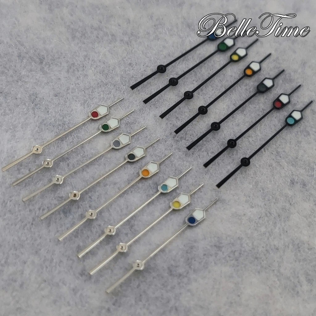 13mm Silver Black For NH35 NH36 7S26 7S36 4R35 4R36 Watches C3 Green Luminous