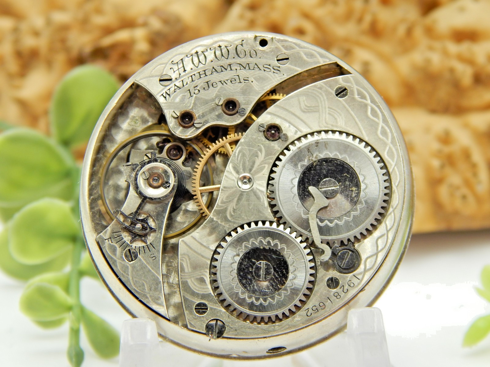 Antique Pocket watch movement Waltham Grade 220 Model 1894 12 size 15 jewel 1913