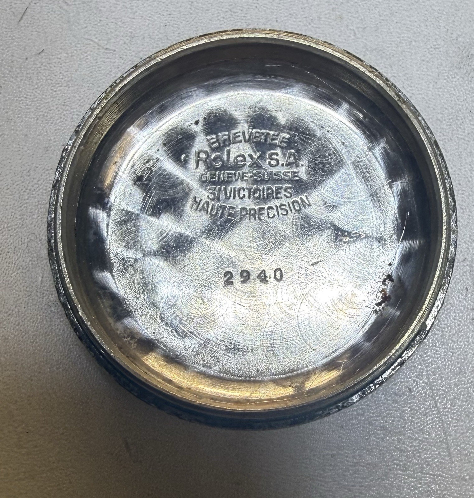 Vintage SS Rolex Bubble back 2940 Complete Case