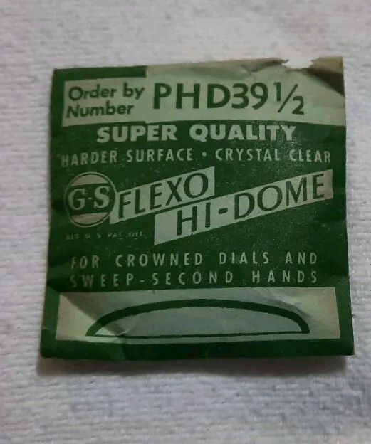 Germanow-Simon Mach (GS) PH39 1/2 Watch Crystal Part Flexo Hi-Dome Vintage NOS