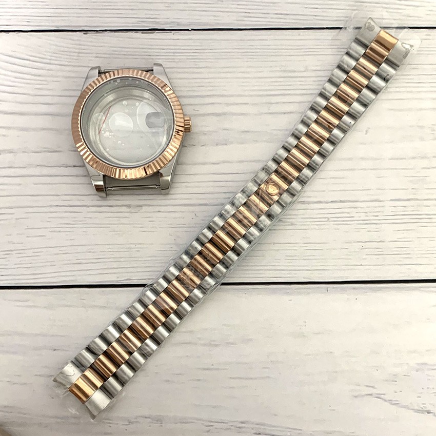 41mm Stainless Steel Watch Case Sapphire Glass Strap for 8285 Automatic Movement