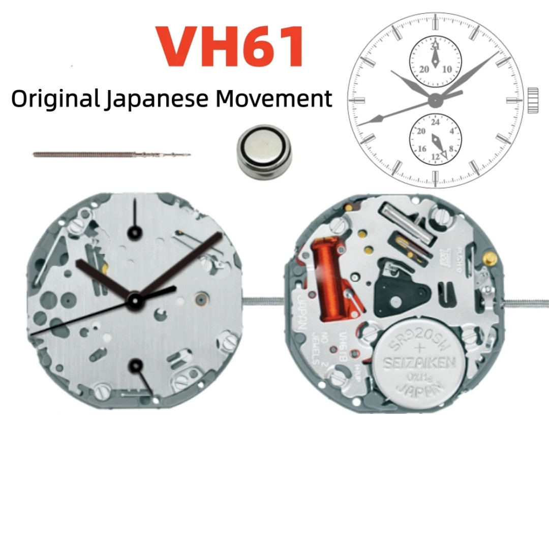 Genuine Seiko TMI VH61 Quartz Movement Sweep Second 24H Subdial Caliber SII Japa