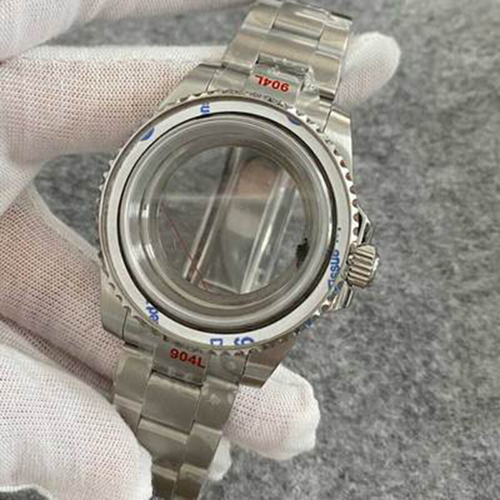 40MM Transparent Bottom Watch Case + Sand Strap Sapphire for NH35/NH36 Movement