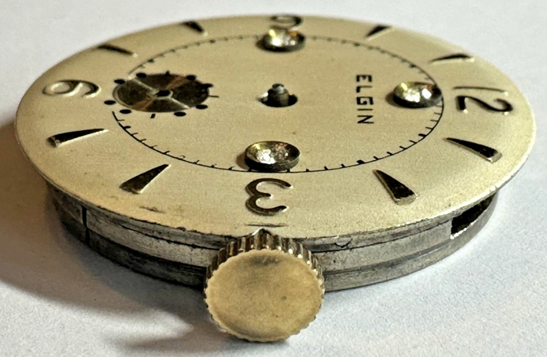 Vintage 1924 ELGIN 7J Gr. 430 Movement DIAMOND DIAL For Parts Repair J15
