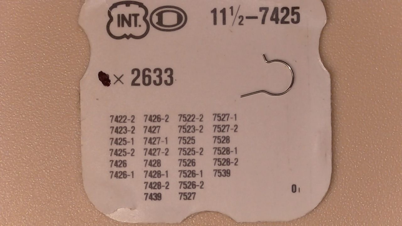 Watch Int. 11½ 7425 And Derivatives Part. 2633 Stainless Steel Spring Gray Color