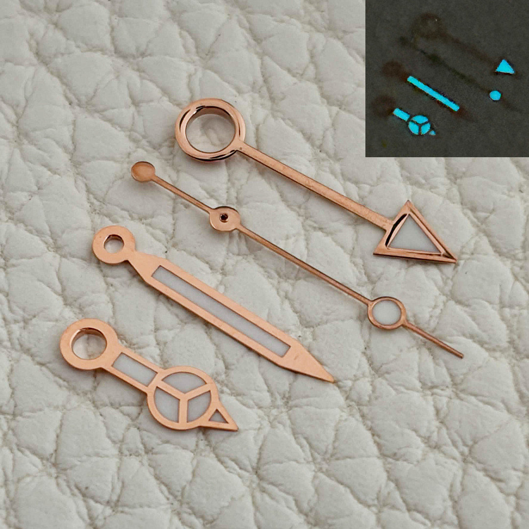 Rose Gold 24H Root Beer Hands Mod Dive Fits NH34,4R34,SSK, Blue Lume, US Ship