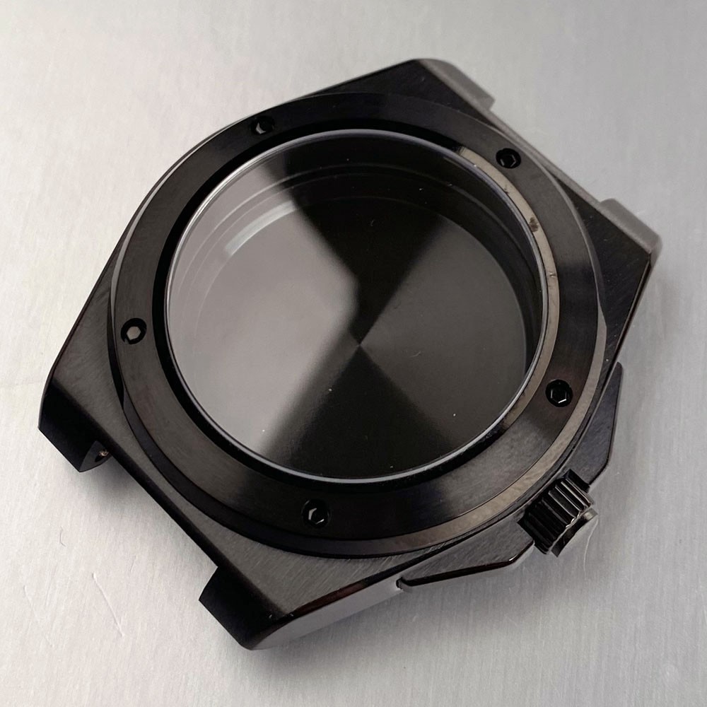 Tandorio 10ATM Black PVD Sapphire Glass Watch Case For Engineer NH35A NH36A NH38