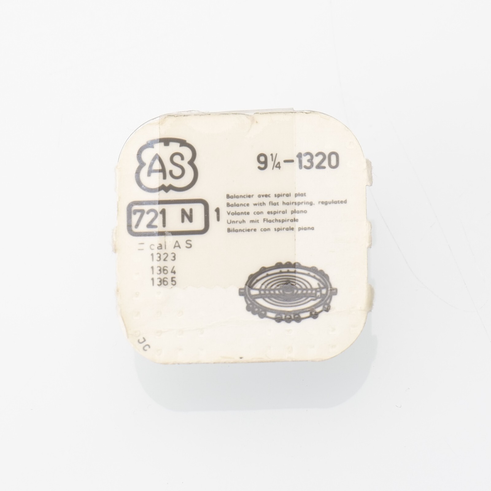 AS 1320, 1323, 1394 Balance Complete Watch Part Bestfit 721/641 New Old Stock