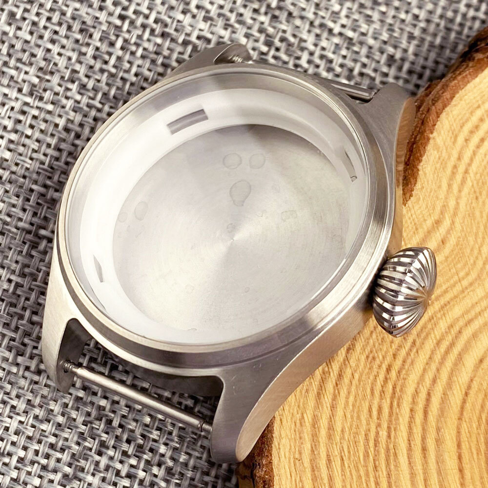 39mm Pilot Steel Sapphire Glass Watch Case Bracelet Fit NH34 NH35 NH36 ETA 2824