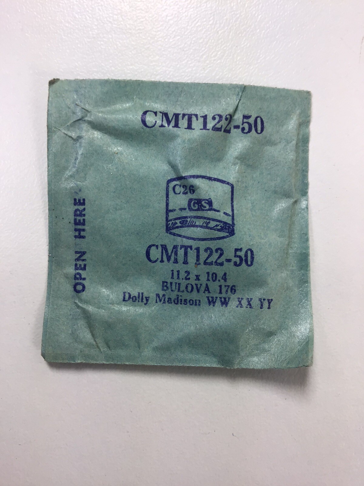 NOS G-S Watch Crystal Bulova 176 Dolly Madison WW XX YY 11.2 x 10.4 CMT122-50