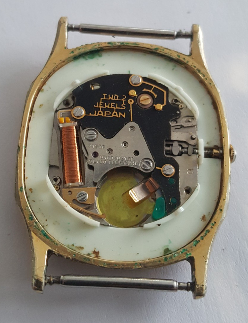 Seiko Gold Plated Bezel and Case Number 7430-5128 With Dial, Hands and Crystal