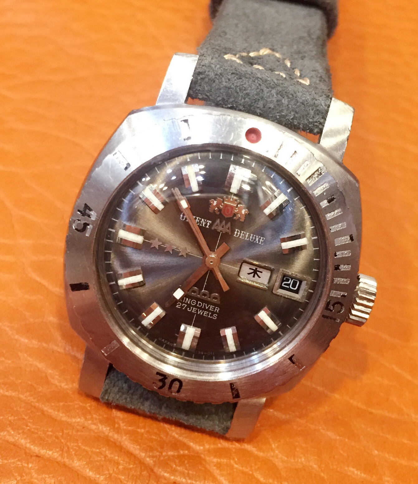 Vintage Orient 1000M Baby Pam Diver Watch Plastic Crystal New Perfectly Fit !