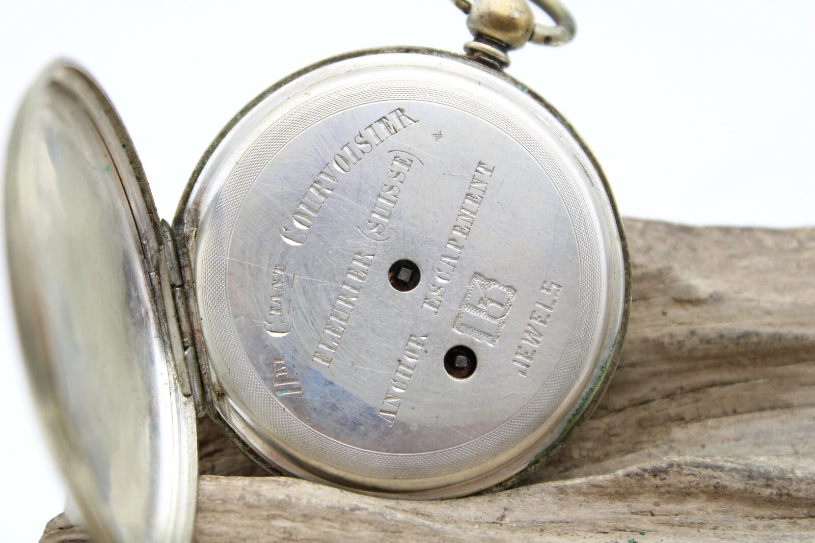ANTIQUE FLEURIER SWISS POCKET WATCH 52mm DIAMETER FOR REPAIR (P3O3)