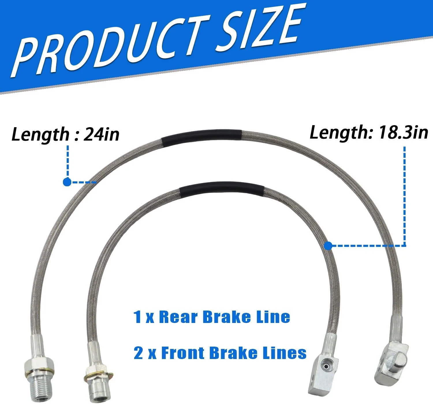 3PCS Stainless Steel Brake Lines Set Fits Chevy GMC C K Truck 4-6 Lift Durable