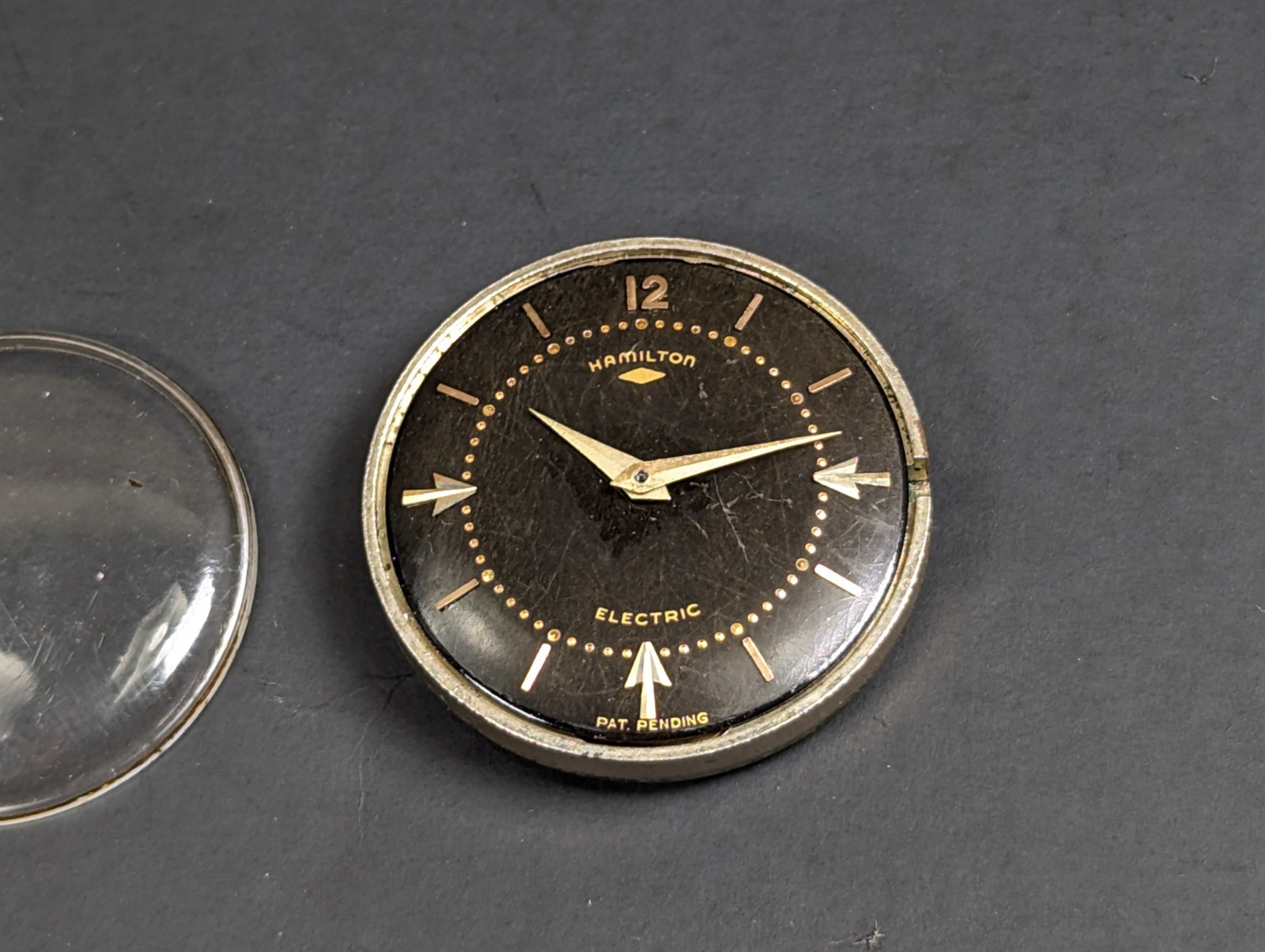 Vintage Hamilton Van Horn 500 Electric Dial & Partial Movement For Parts/Repair