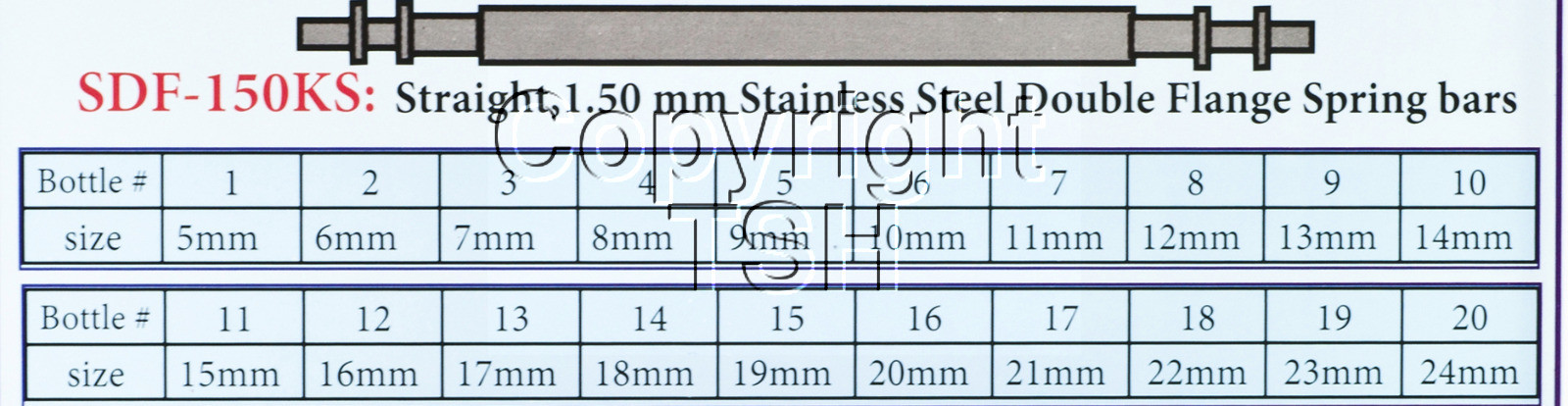 WATCH BAND SPRING BAR / PIN KIT 1.50MM MEDIUM THICK 200 PCS Stainless Steel