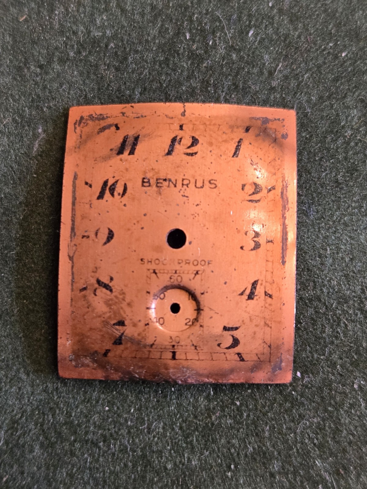 Watch Dial – Benrus Shockproof – Feet 5 10 – 19×22.9mm