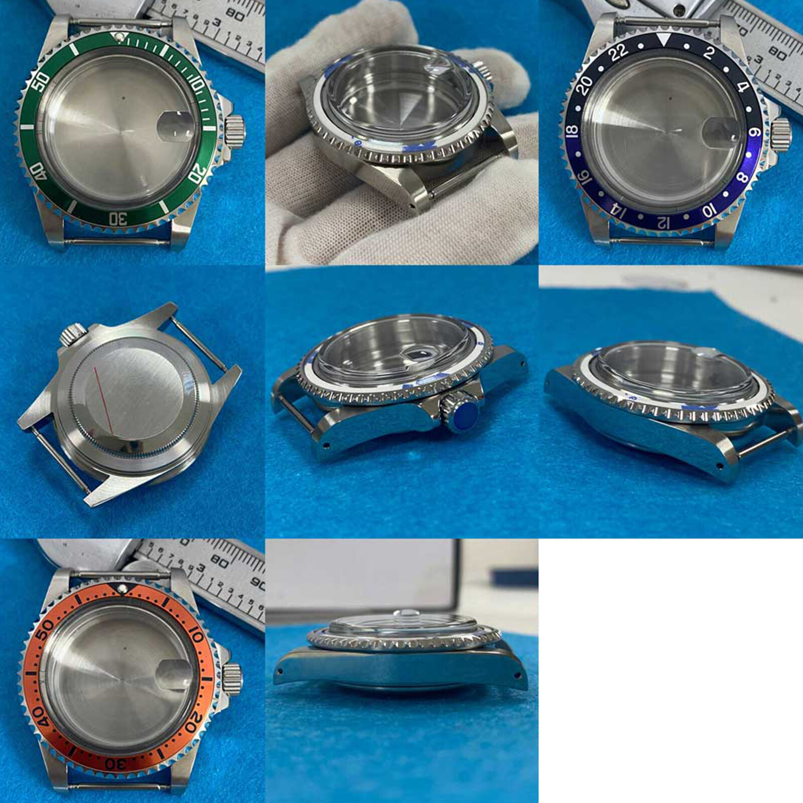 For NH35 NH36 Movement Magnifying Glass Watch Case 39.5MM Stainless Steel Case
