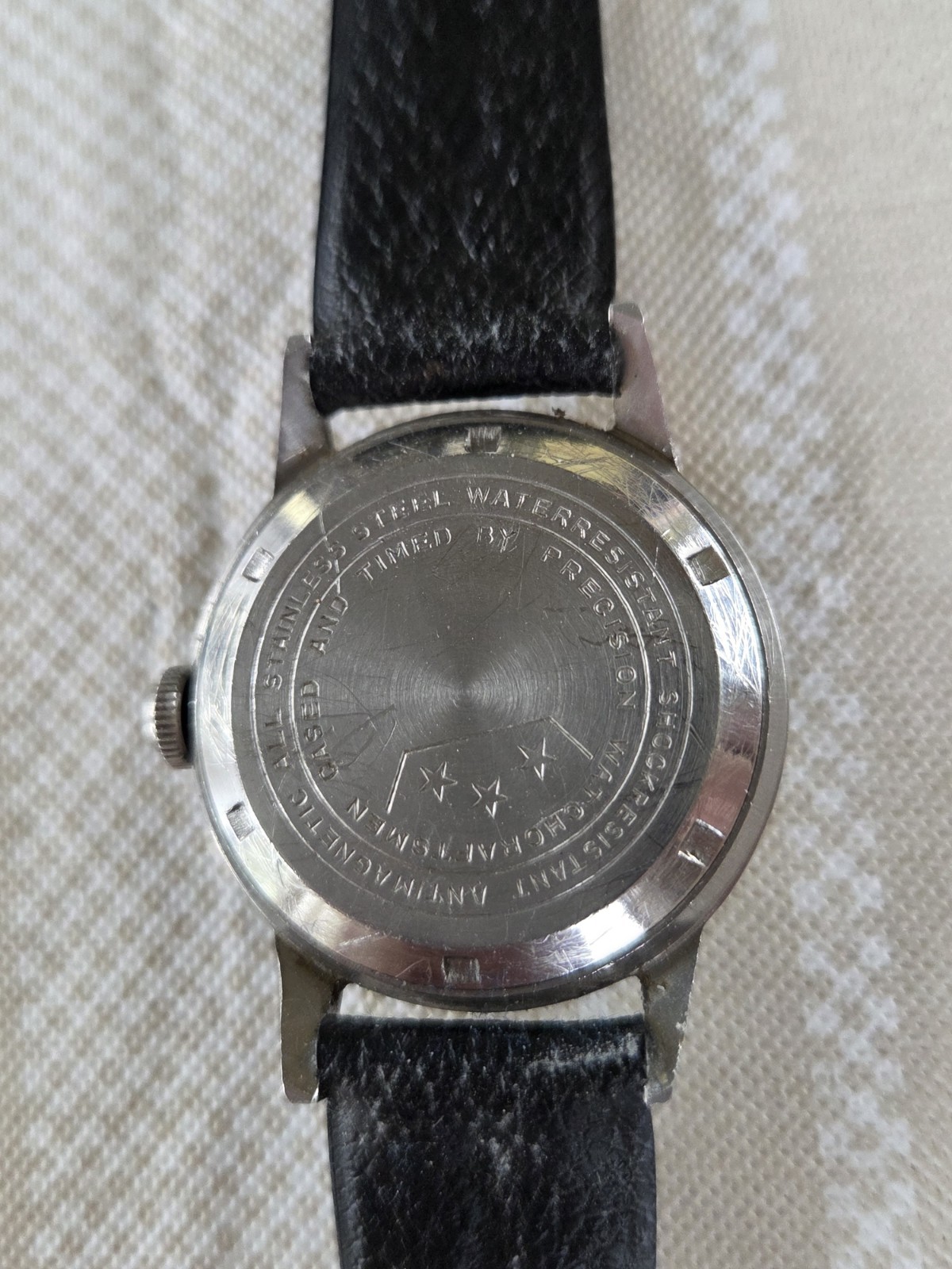 Vtg 1940/50’s Brenko Watch (Brenzikofer & Co.) 17j WW2? working VG New Vyl Band