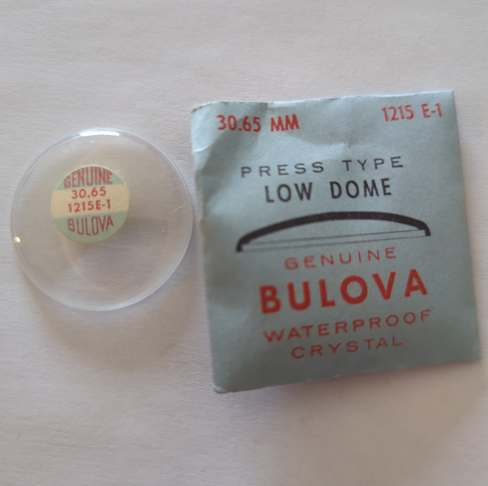 Genuine Bulova Watch Crystal Various Press Style Dome — Select Your Size Style