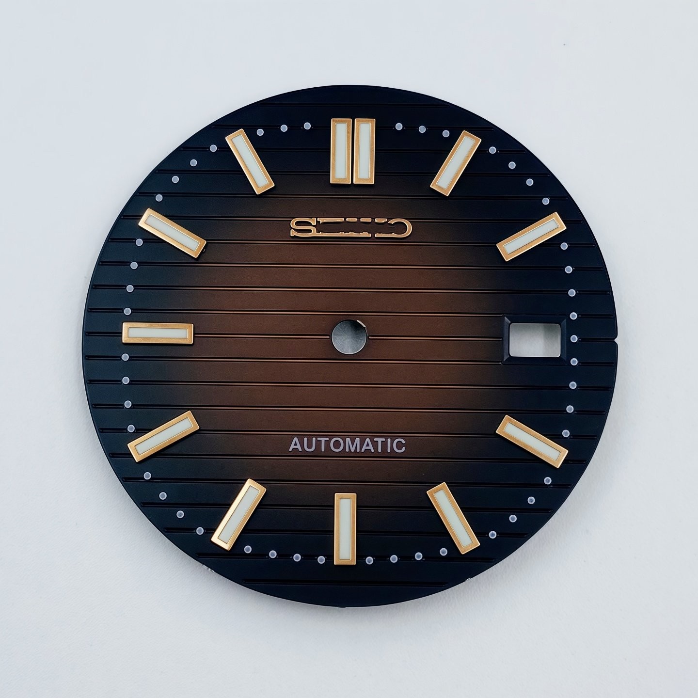 30.5mm Gradient stripes Watch Dial Green Luminous for Nh35 Nh36 Movement