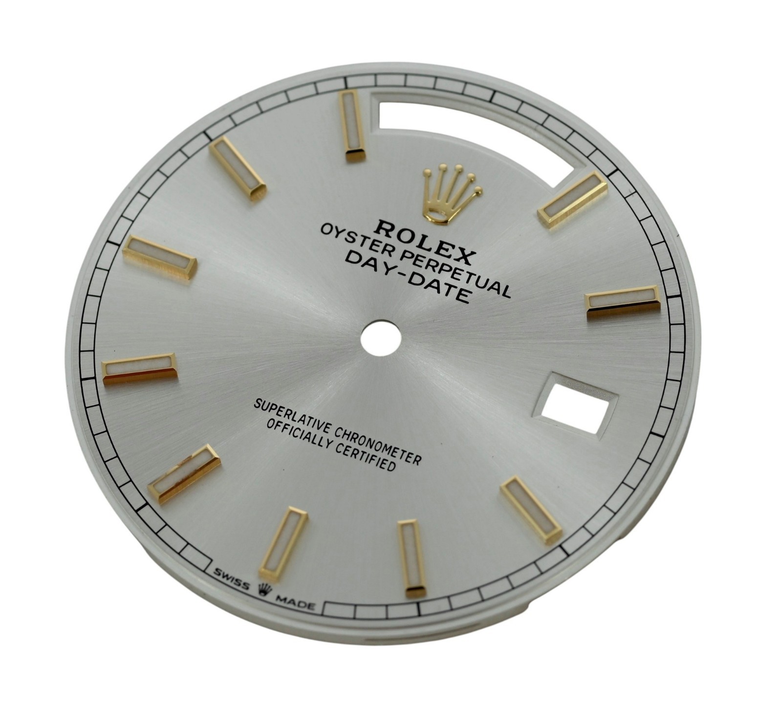 Rolex Factory Day-Date 40 Silver and Gold Luminous Stick 40mm Watch Dial 228238!
