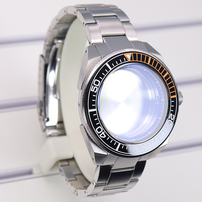 Seiko Samurai 43.8mm Watch Case+strap AR layer sapphire glass For nh35 movement