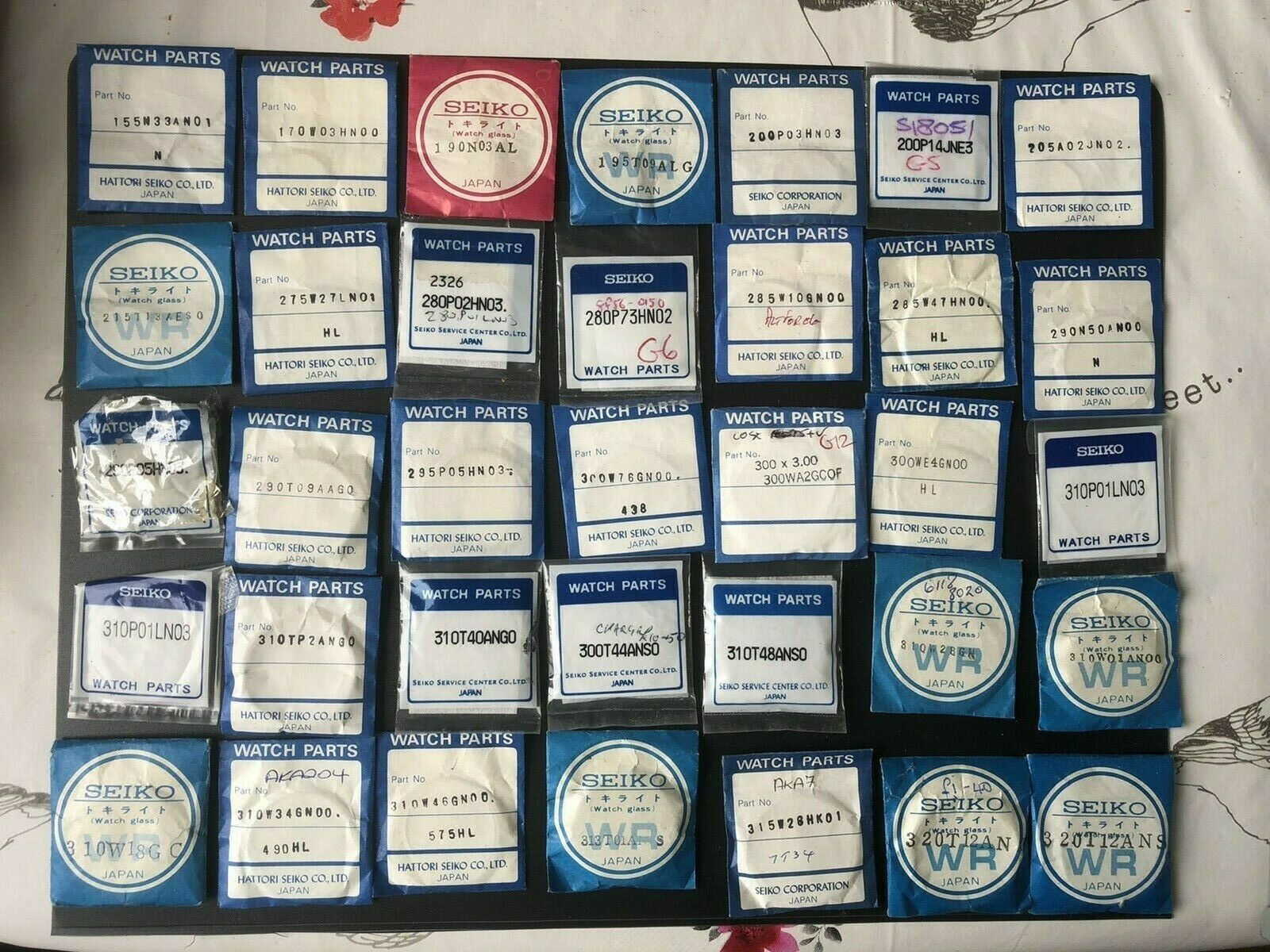 Seiko Watch Glasses all in original packaging NOS see photos for details.