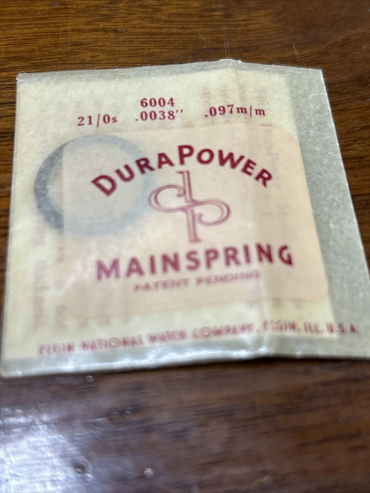 NOS Elgin 21/0 DuraPower 6004 Mainspring