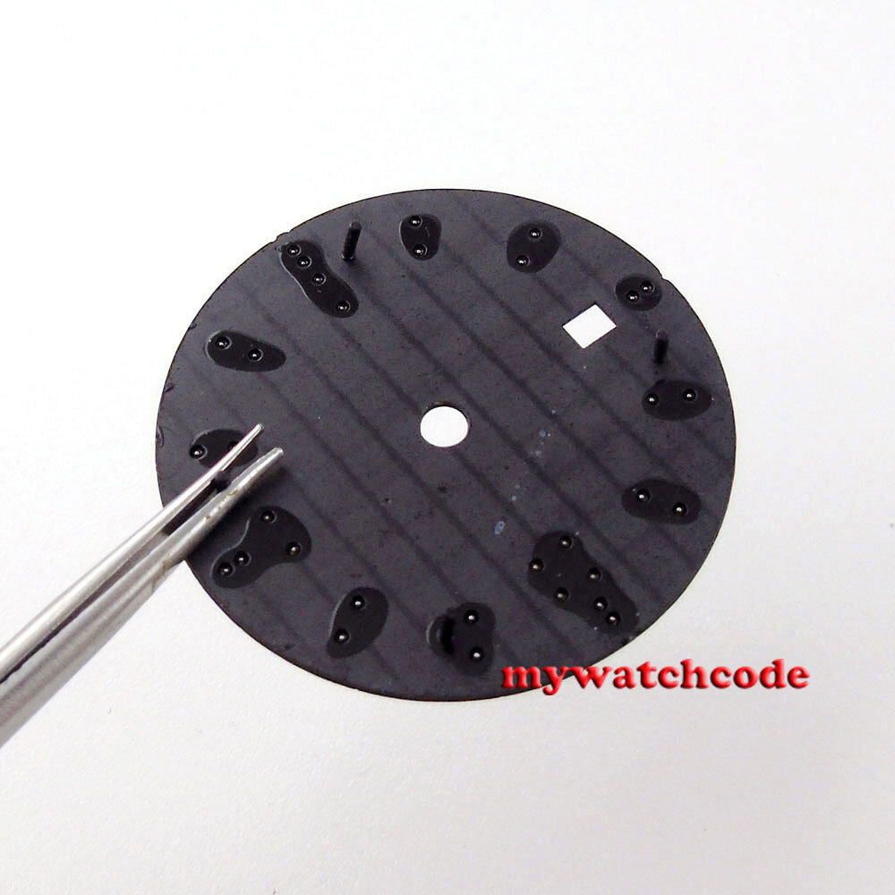 31mm Sterile Black Watch Dial Fit Japan NH35 NH36 ETA 2836 2824 Miyota 8215 8205