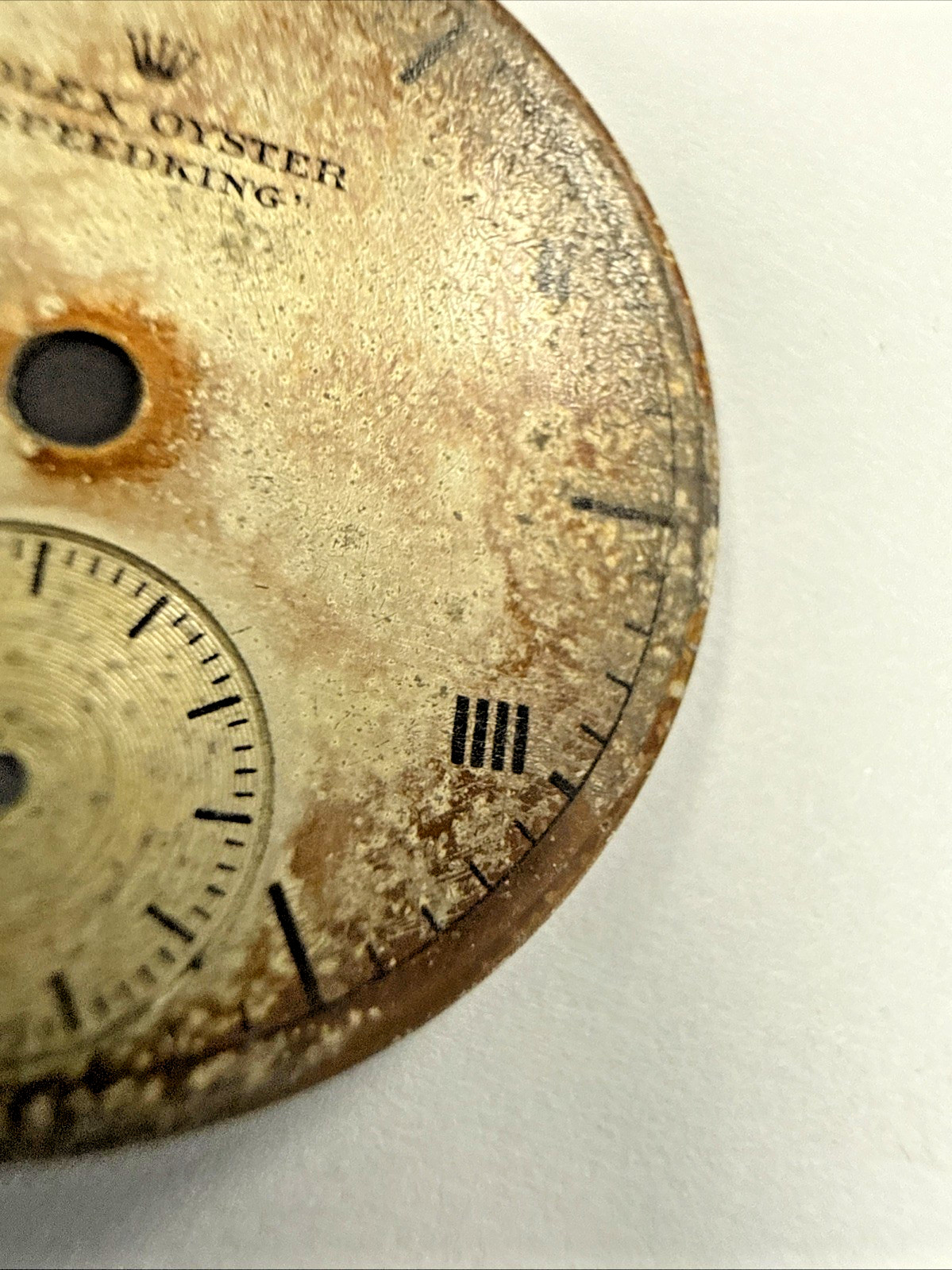 Rolex Speedking Vintage Tropical Dial With Unusually Large Sub Seconds Dial