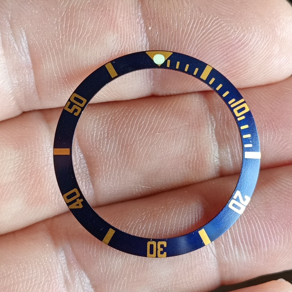 Zenith / Mondia, Ring Insert, Bezel Insert, Blue Ø 30 mm NOS