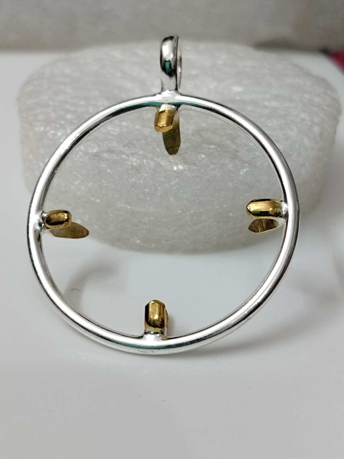 925 Sterling Silver Round Pendant setting prong Blank Bezel Holder Coin