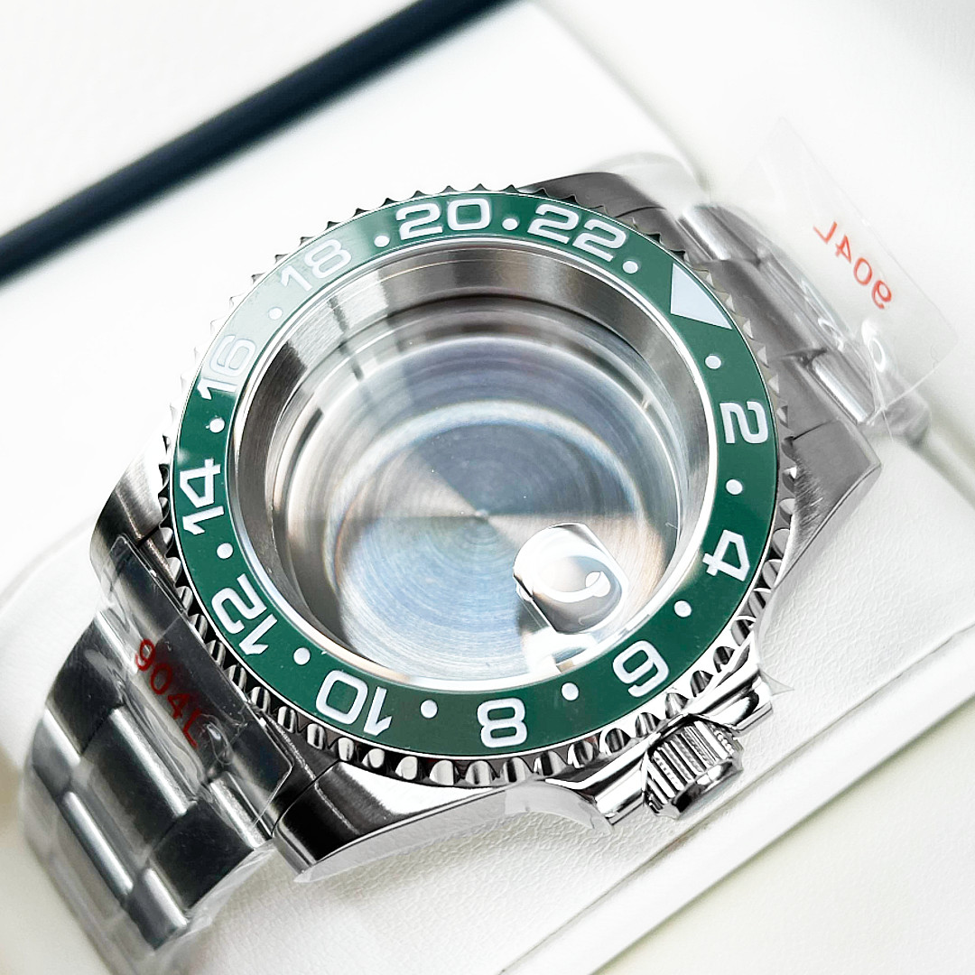 40mm Hulk Watch Case Sapphire Glass & Strap Mod For NH35 NH36 4R35 4R15 Movement