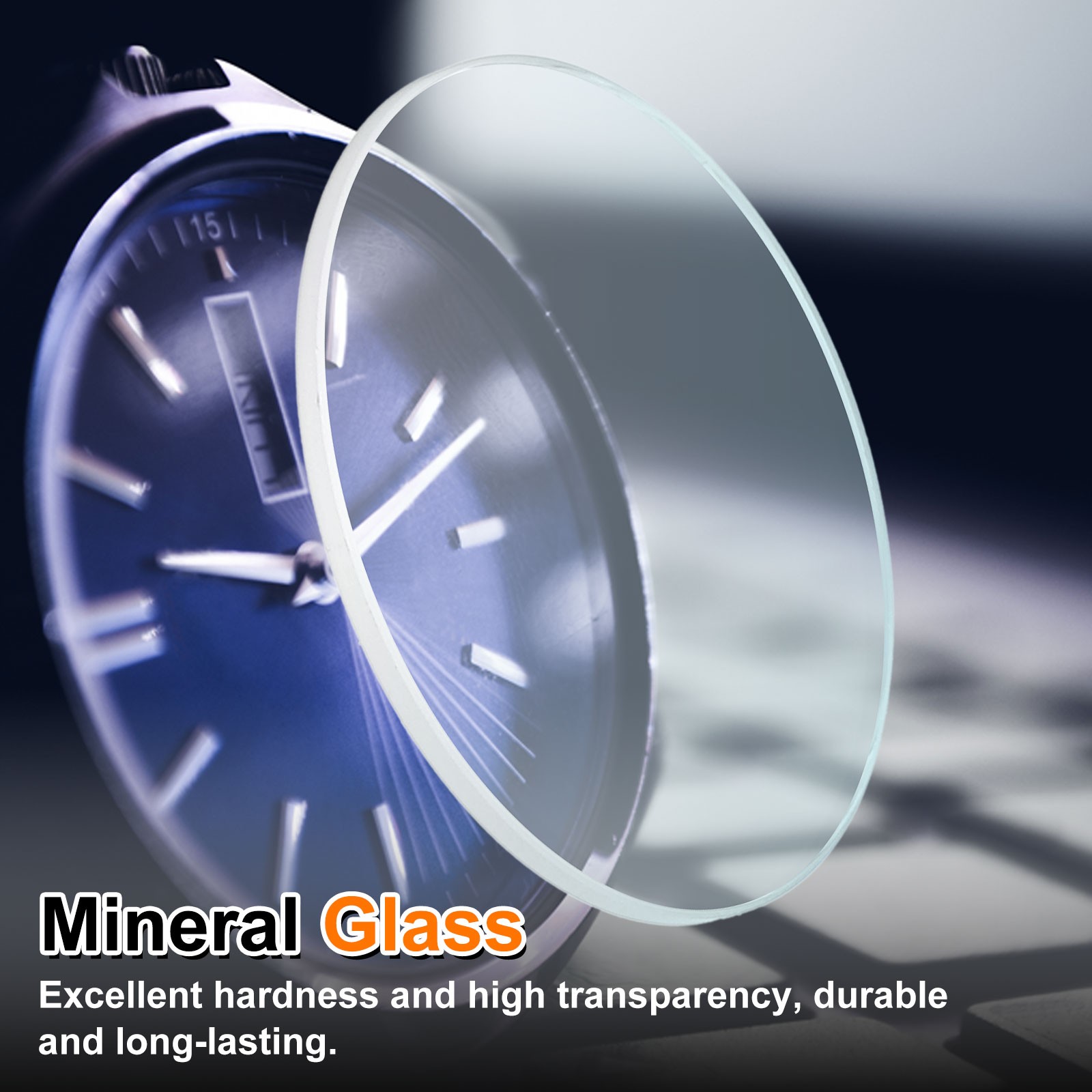 3pcs Watch Glass Lens 34.5mm Mineral Glass Round Clear Len for Watchmaker Repair