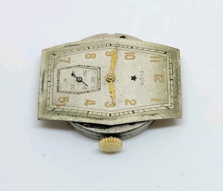 1935 Elgin Model 1 Grade 519 15J 8/0s Mechanical Watch Movement For Repair