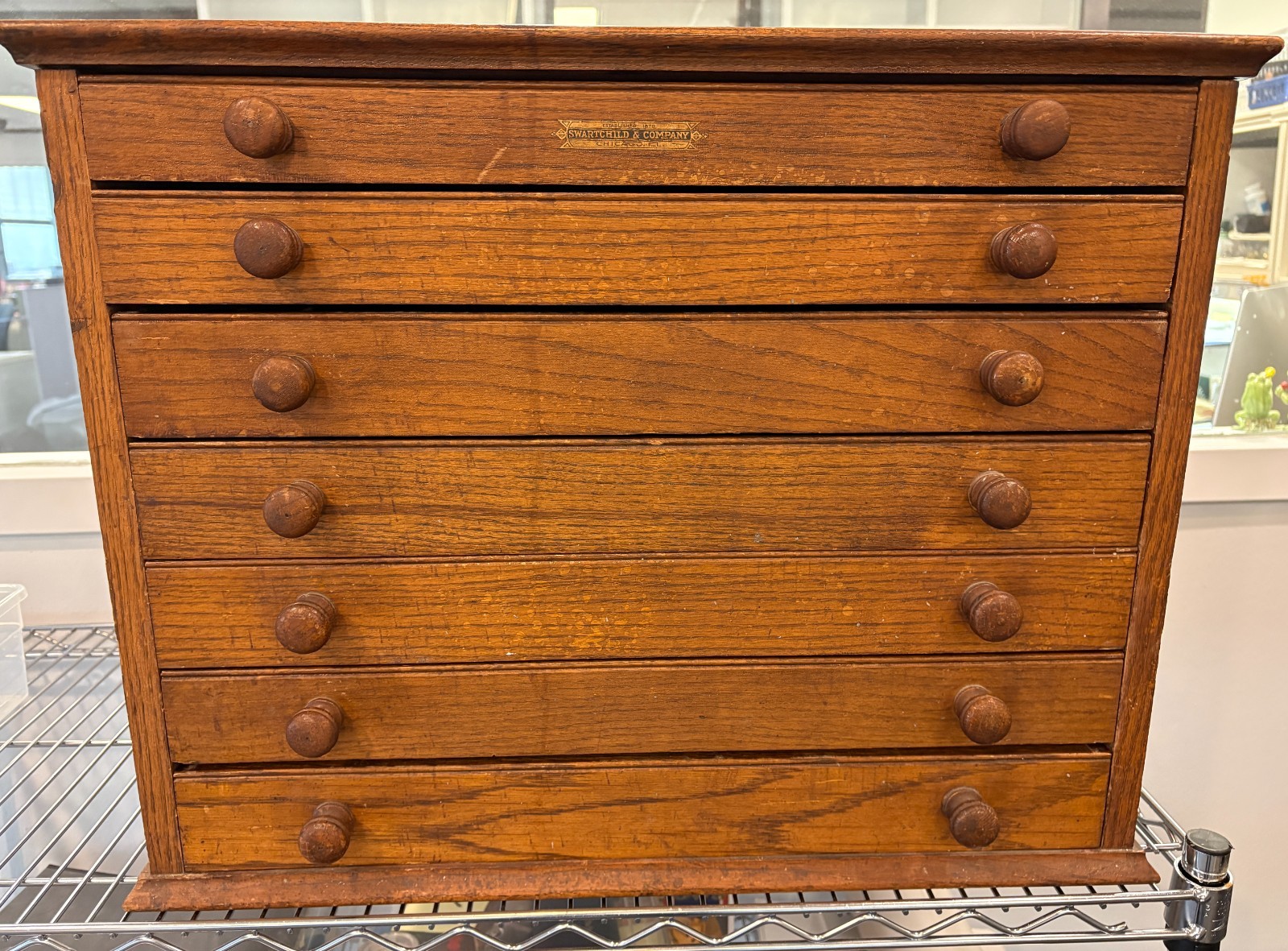 ANTIQUE POCKET WATCH SEVEN DRAWER CRYSTAL CABINET – THOUSANDS OF GLASS CRYSTAL’S
