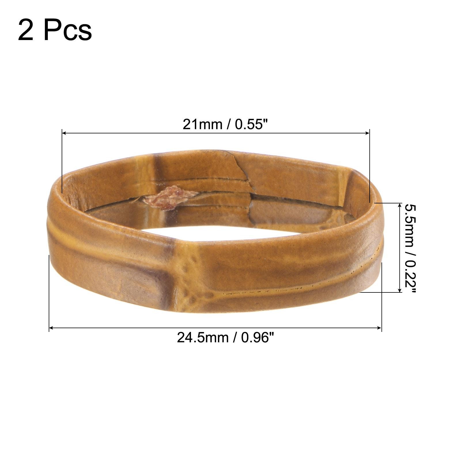 PU Leather Loops Retaining Ring Keeper for 21mm Width Watch Band, Brown 2 Pcs