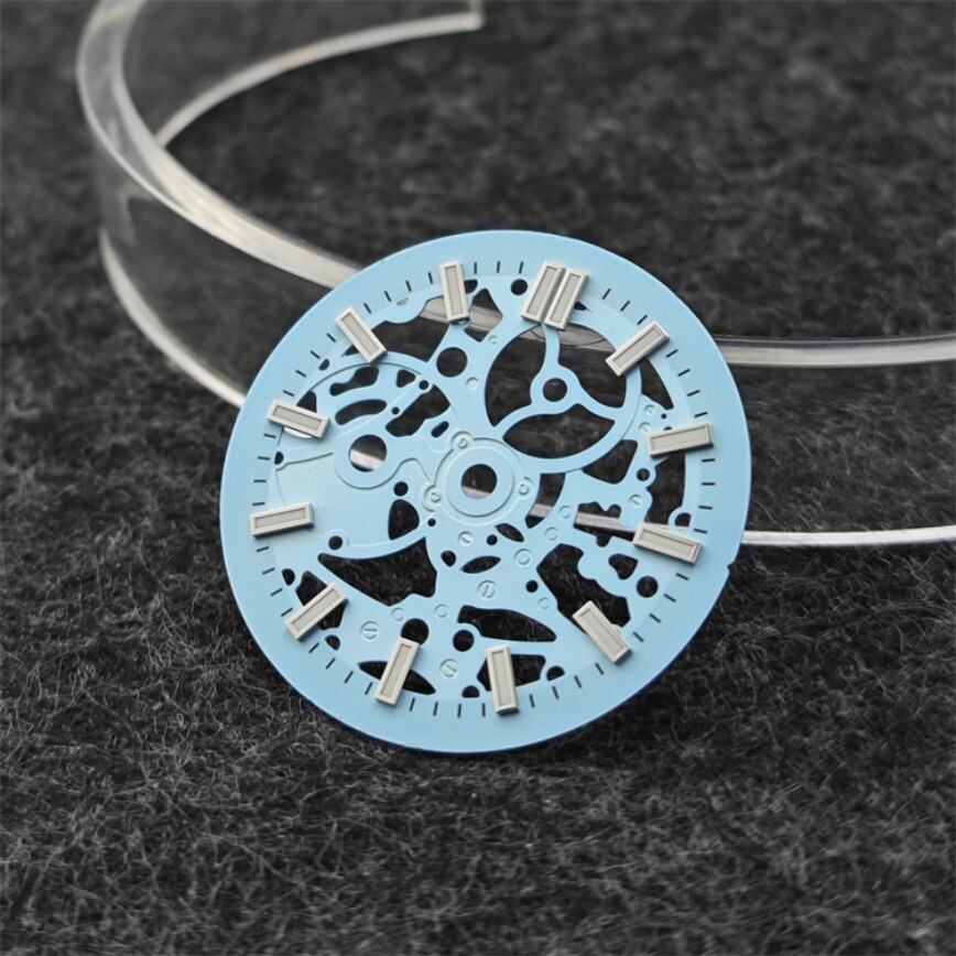 NH70 Dial 29.8mm Openworked Dial + Case + Hand Green Lume for NH70/NH38 Movement