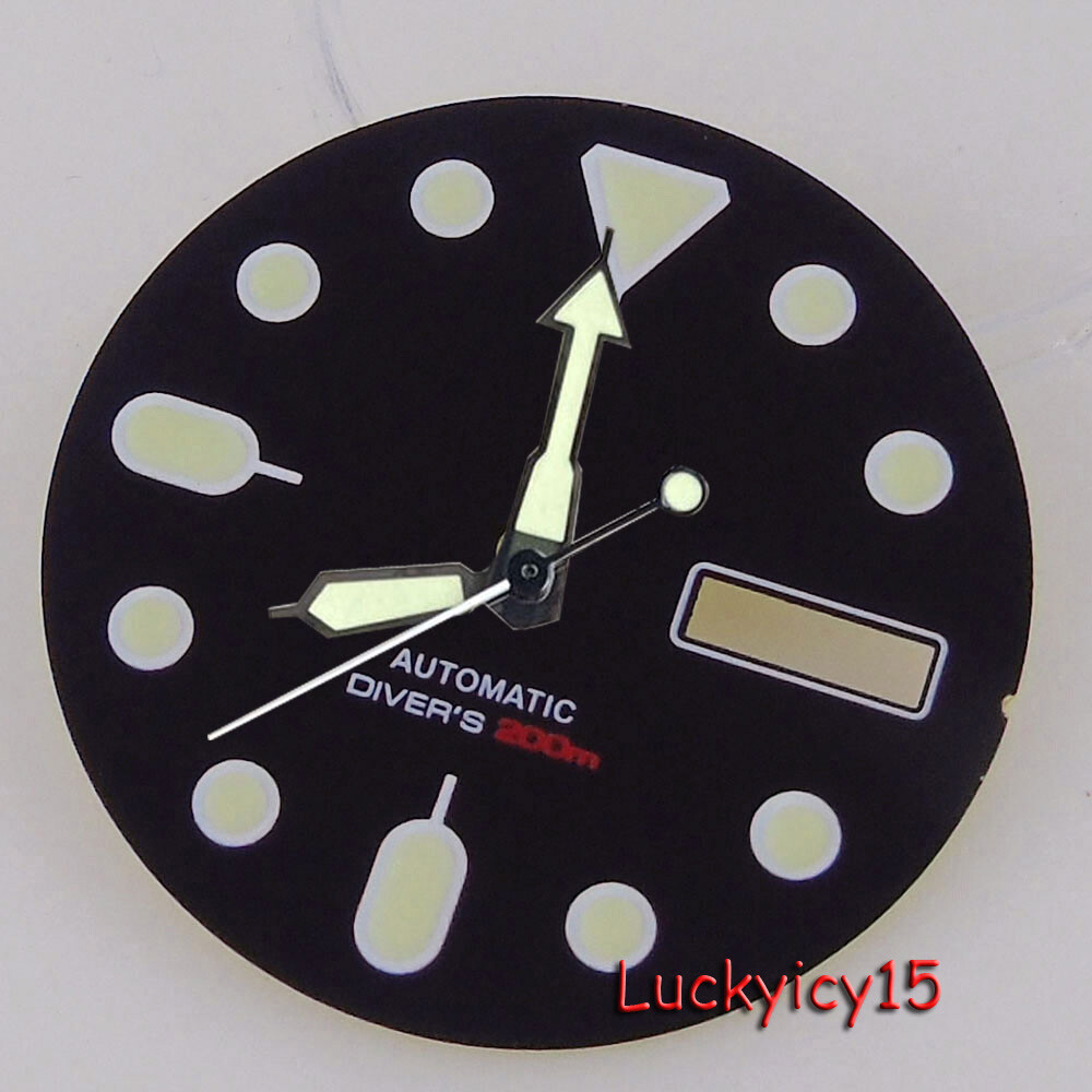 Tandorio 29mm Orange Black Watch Dial Fit NH36 NH36A Automatic Watch Parts Men