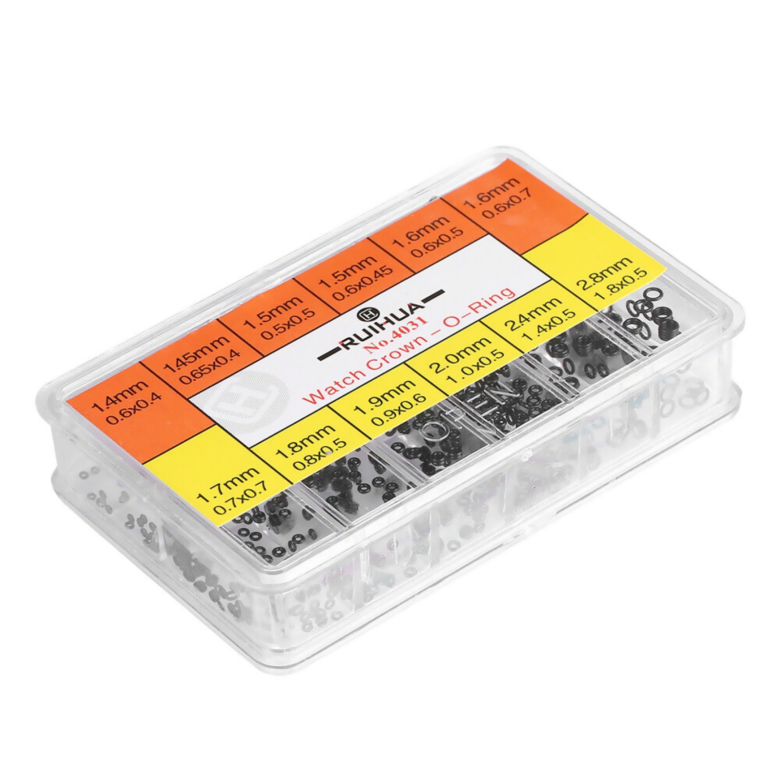 12-Size Waterproof Rubber Watch Crown O-Ring Gasket Assortment 1000Pcs 1.4-2.8mm