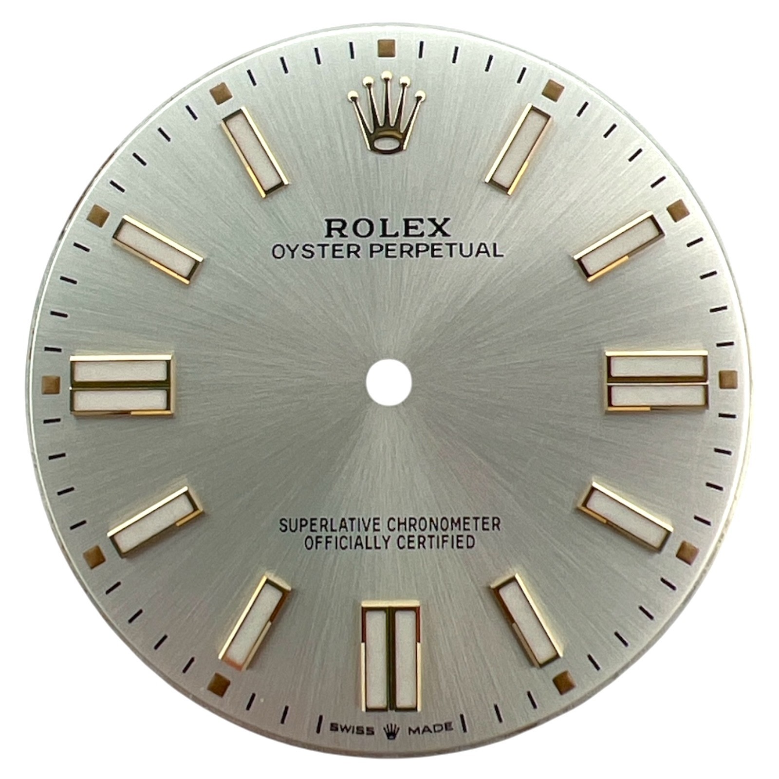 Genuine Rolex Oyster Perpetual 41mm Dial Silver & Gold 124300