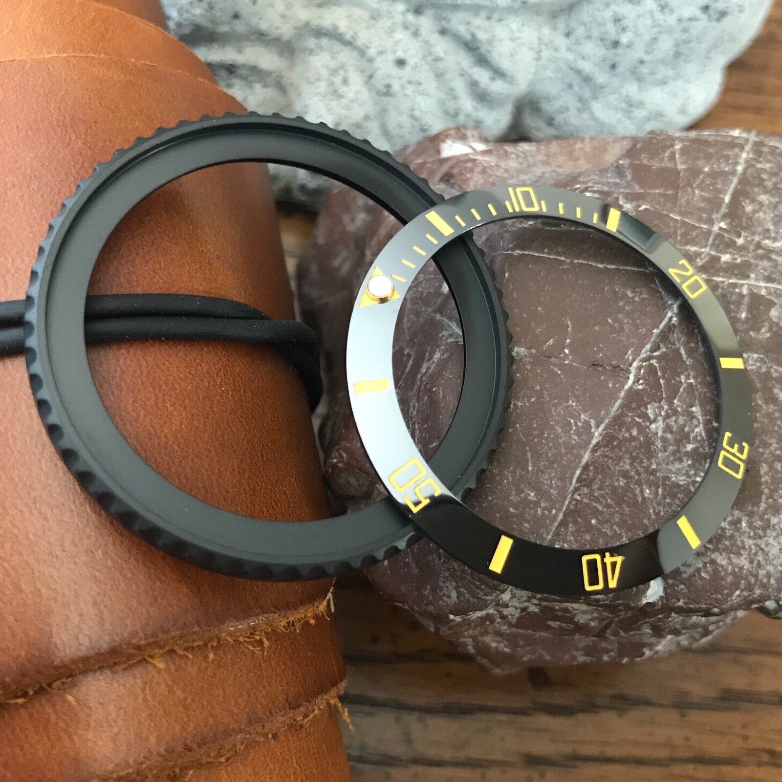 Sub Style Bezel+Black w/ Yellow Ceramic Insert for Seiko SKX007 SRPD~US Seller
