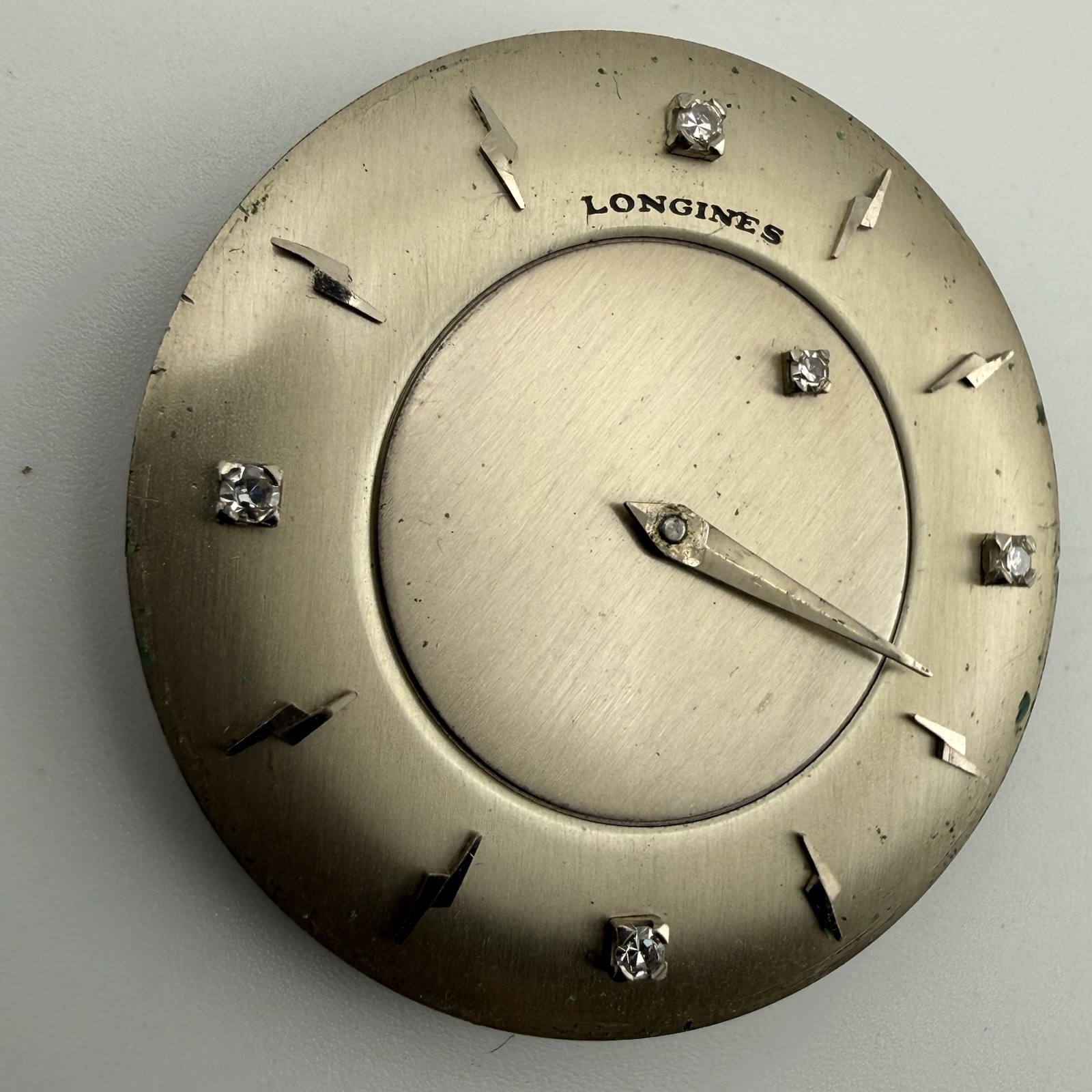 Longines cal. 370 watch movement Mystery Diamond dial & hands – For Repair