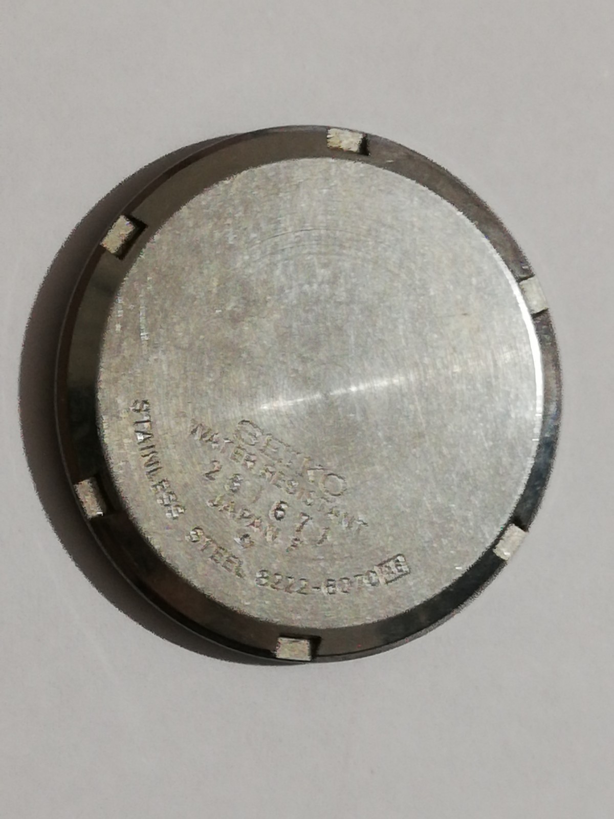 Seiko Watch Screw Down Case Back Steel 8222-6070 A6
