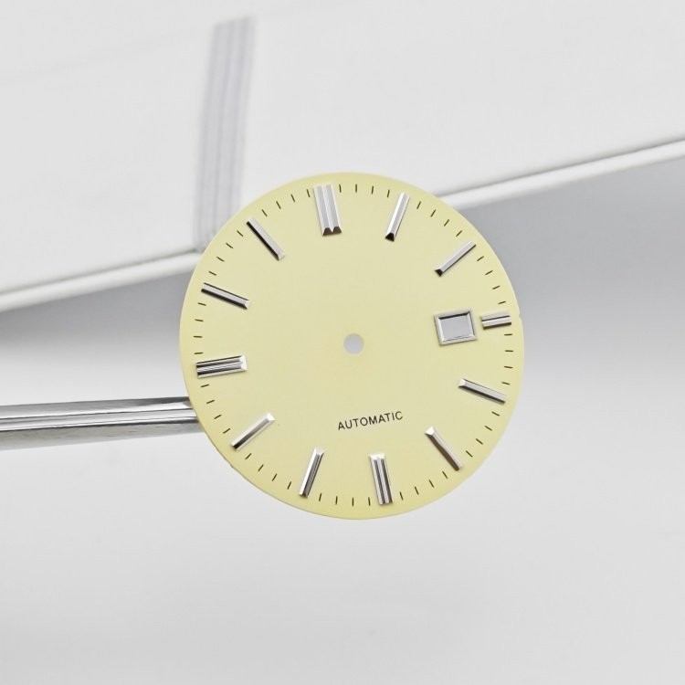 35mm Vintage Cream Dial 3H Date Stick Indices Fit Automatic Mod